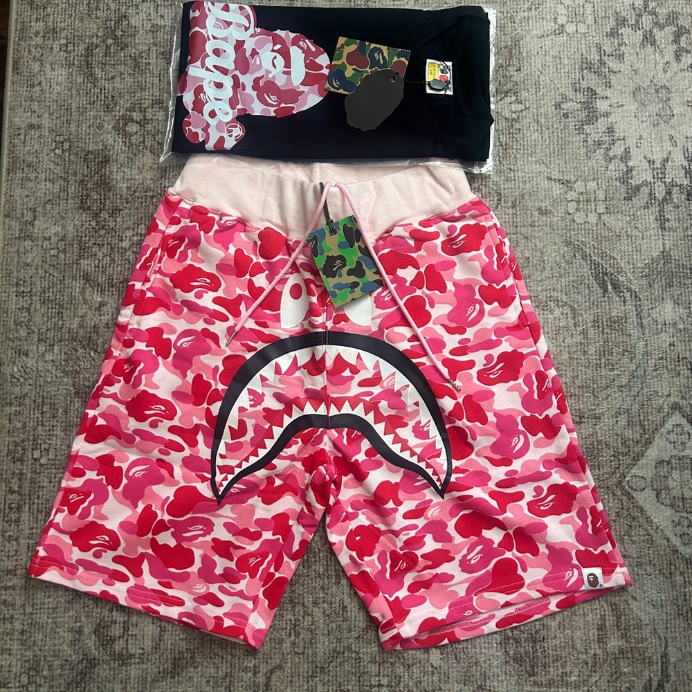 Bape Kids Vibrant Pink Camouflage Shorts